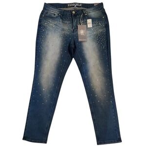 Hydraulic‎ Jeans Sparkles Sequin Curvy Skinny Ankle Mid Rise Modern NWT Sz 16